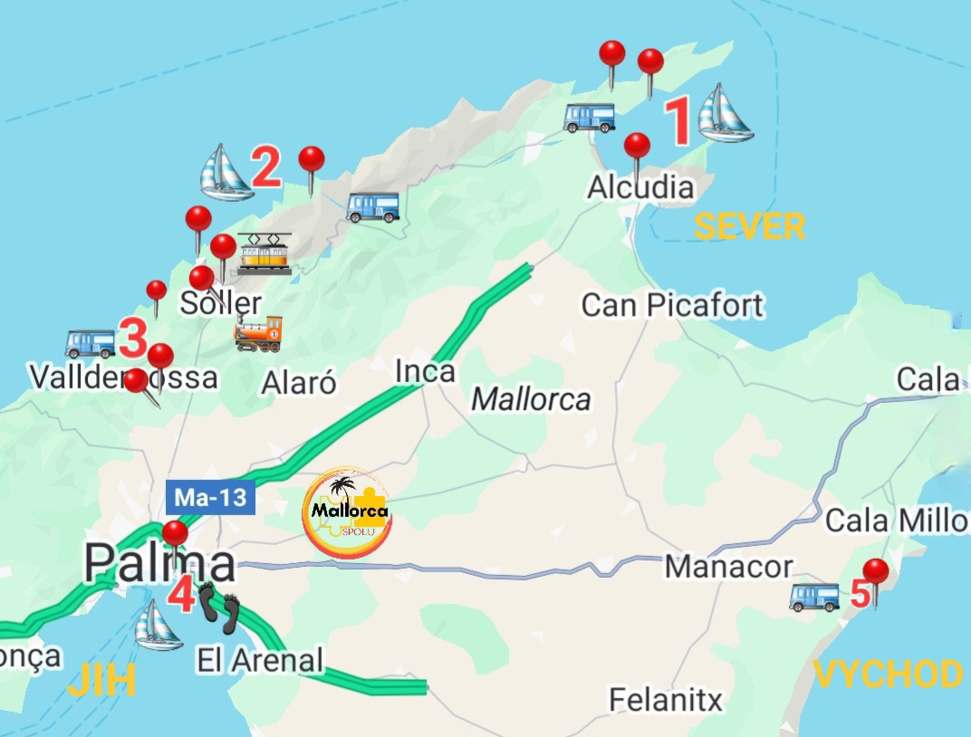 Mapa výletů a lokalit